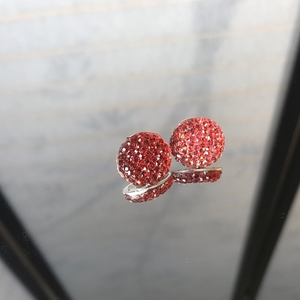 Ruby Color Faux‎ Crystal Flat Back Post Earrings